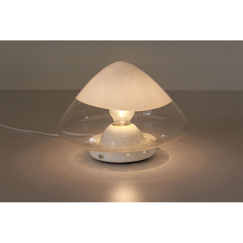 Lampe de table vintage Mushroom Murano Bason pour Mazzega 1970