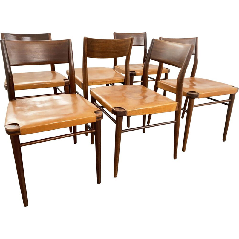 Set of 6 vintage Dining Chairs by Georg Leowald for Wilkhahn, Germany 1950s