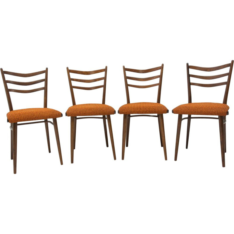 Set van 4 vintage stoelen, Tsjechoslowakije 1960