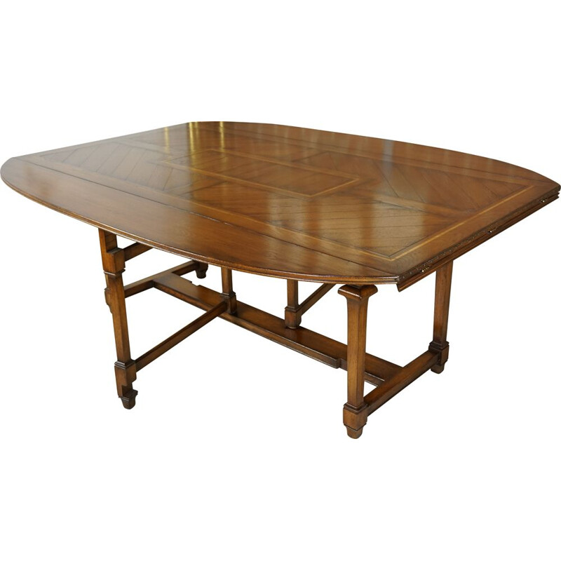 Vintage modular table in marquetry