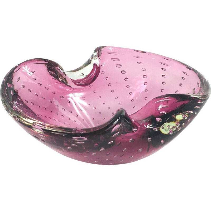 Mid-Century Murano Bullicante Glass Ashtray Bowl 1960s