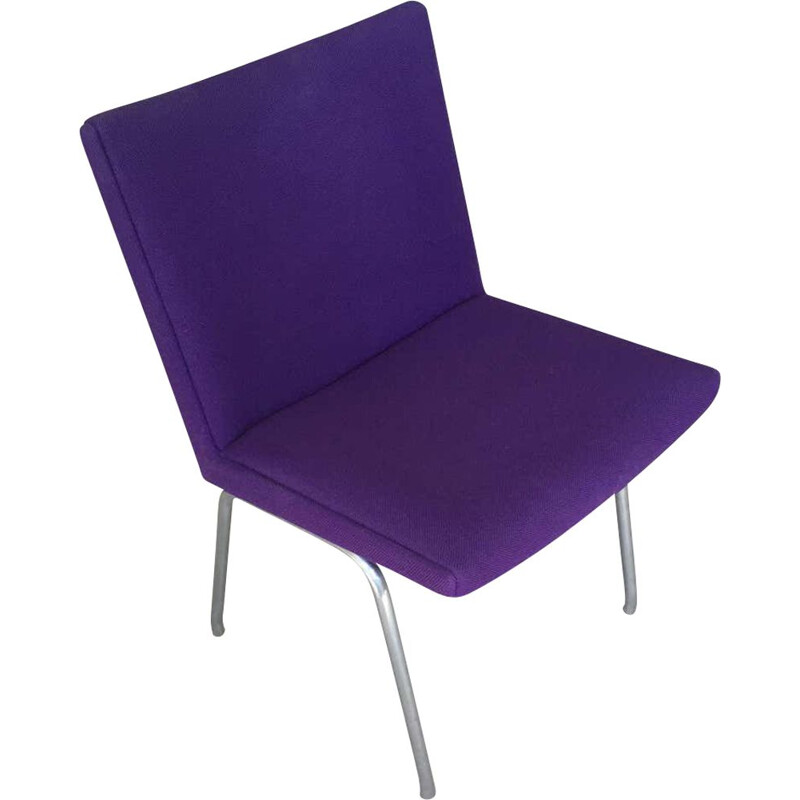 Vintage purple fabric chair by Hans J. Wegner, Denmark 1960