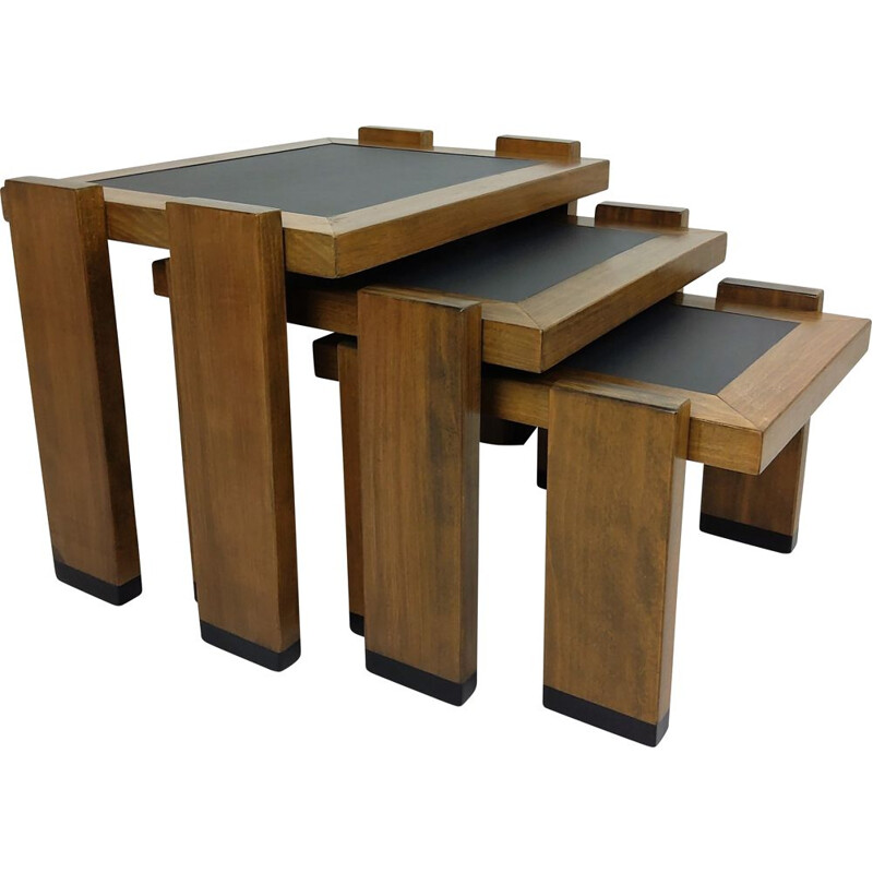 Vintage beechwood nesting tables 1960s