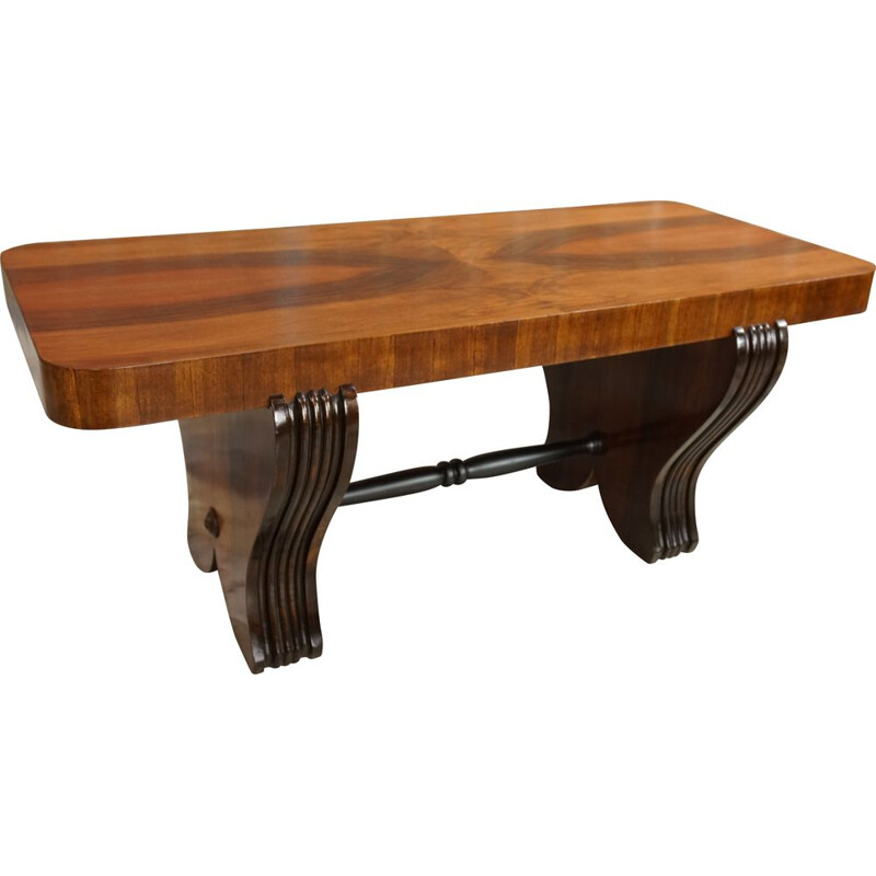 Vintage art deco coffee table in walnut