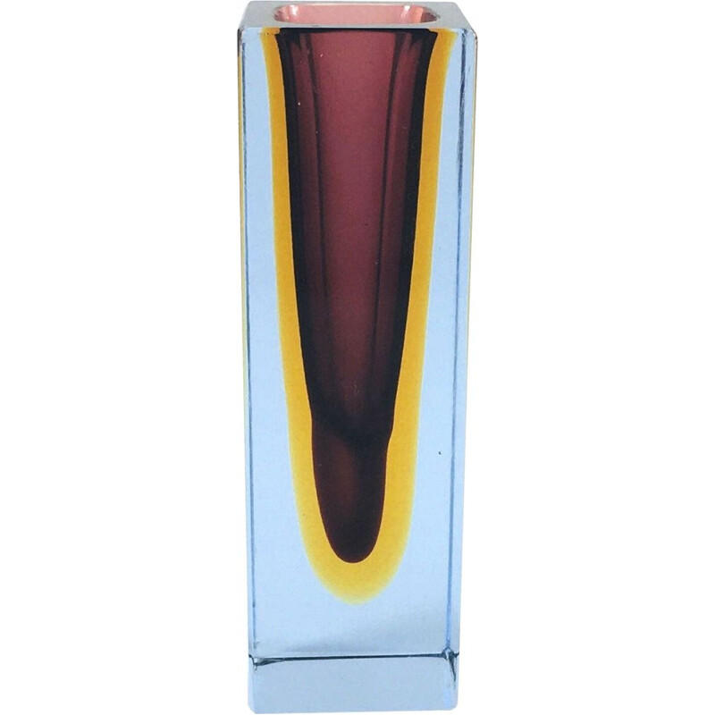 Vintage Sommerso vase in Murano glass by Flavio Poli for Alessandro Mandruzzato, Italy 1960