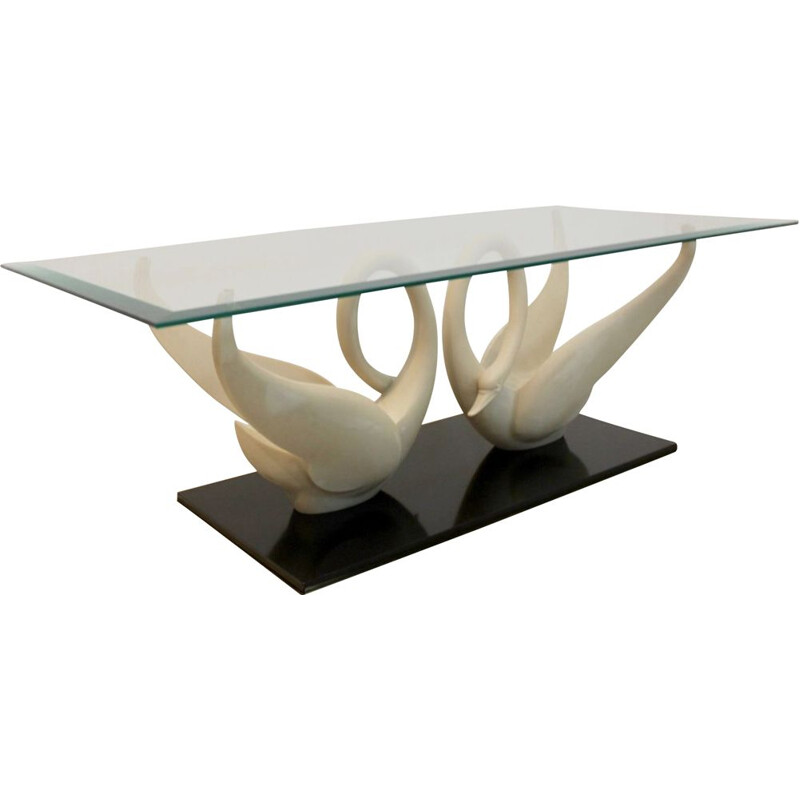 Vintage swan coffee table by Jansen, 1960