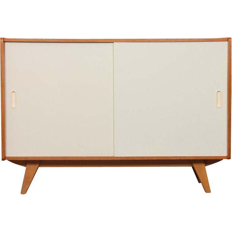 Vintage highboard model U-452 white doors by Jiri Jiroutek 1960