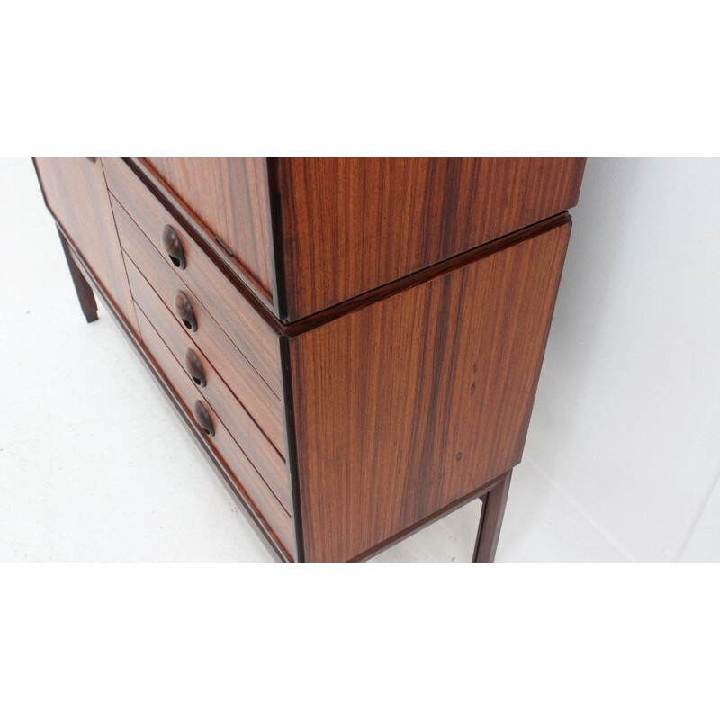 Mid-century rosewood modular cabinet by Mobile Besana 1960s