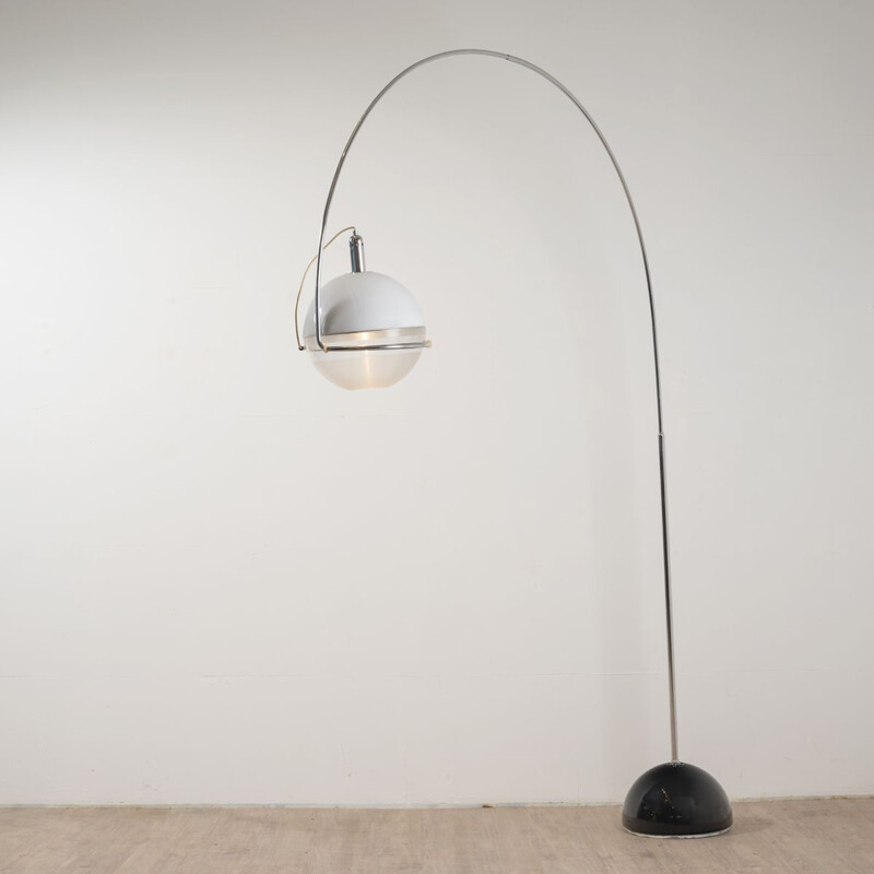 Lampadaire vintage arc focus fabio lenci guzzini 1969