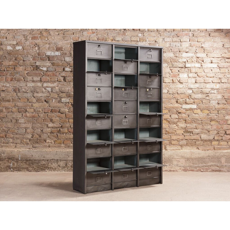 Vintage craft furniture with metal lockers