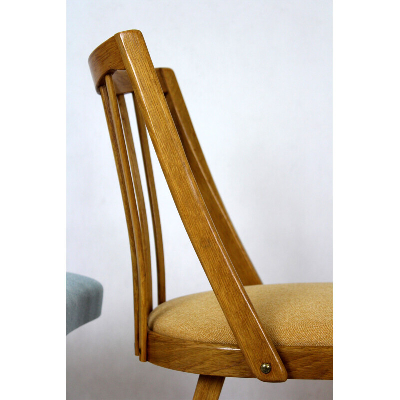 Set of 4 vintage Oak Dining Chairs from Interier Praha 1960s