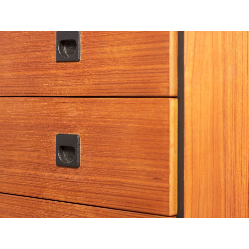 Vintage teak desk restored and restyled with touches of black 1960s