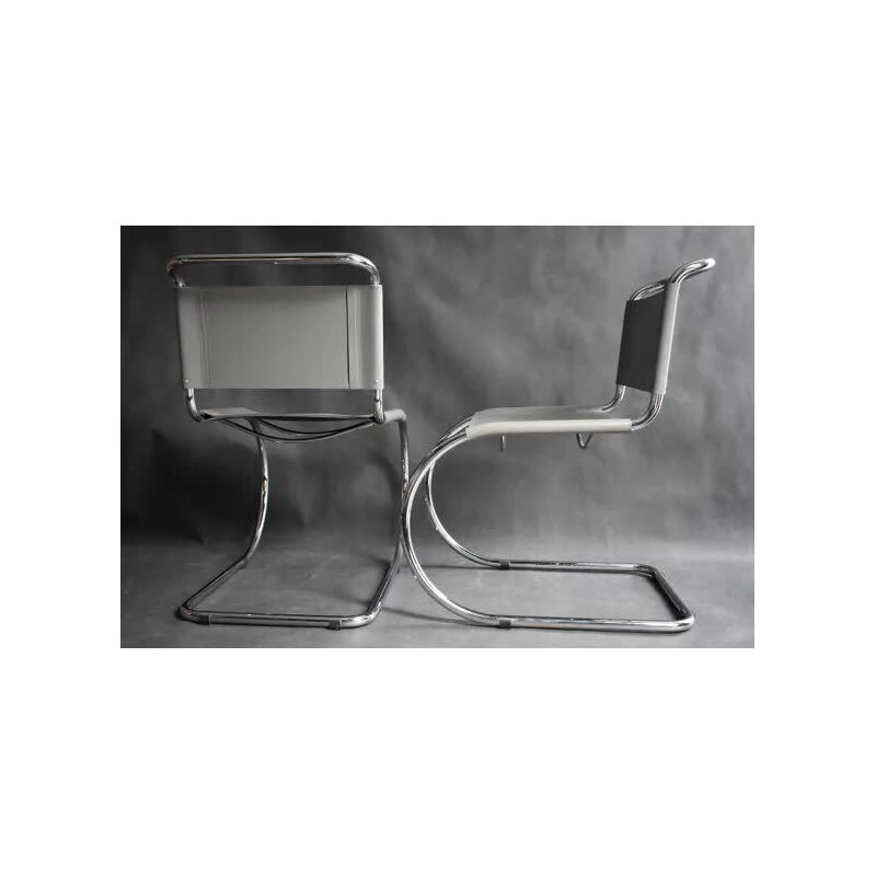 Cadeira MR10 vintage por Mies Van Der Rohe para Knoll 1980