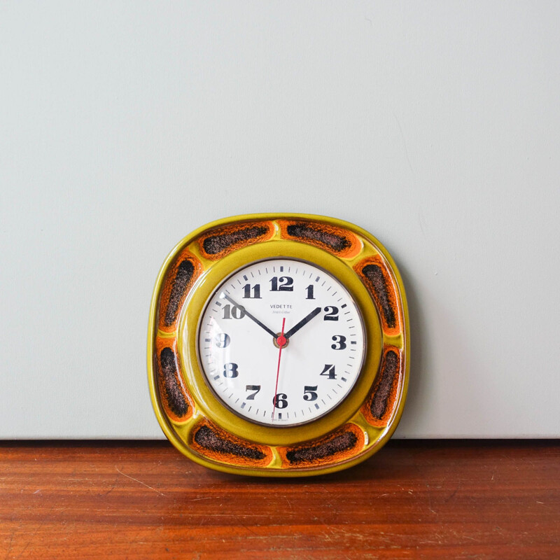 Mid-Century Wall Clock from Vedette, French 1970s