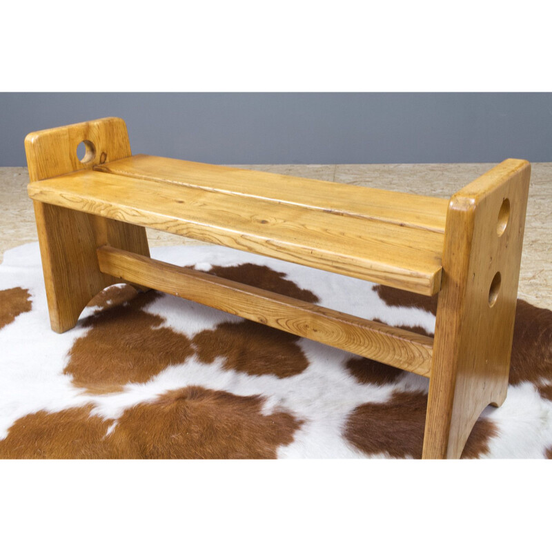 Vintage Gilbert Marklund pine bench Swedish 1950s