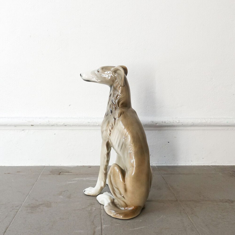Vintage Ceramic Dog Sculpture, Portuguese 1970s