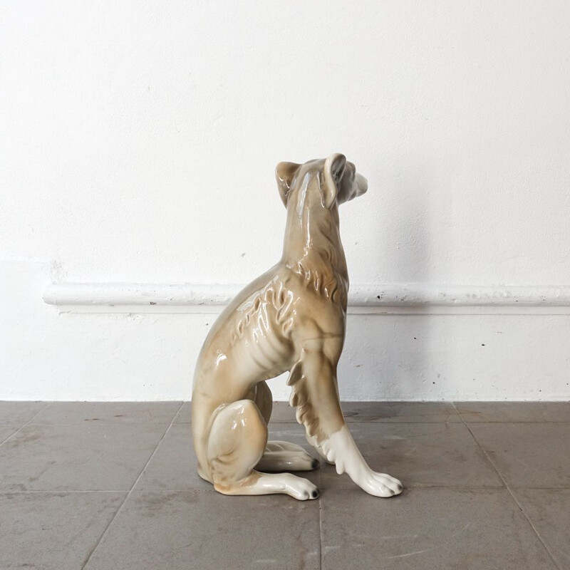 Vintage Ceramic Dog Sculpture, Portuguese 1970s