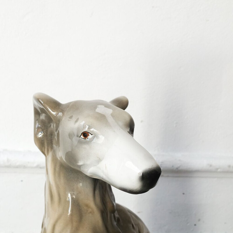 Vintage Ceramic Dog Sculpture, Portuguese 1970s