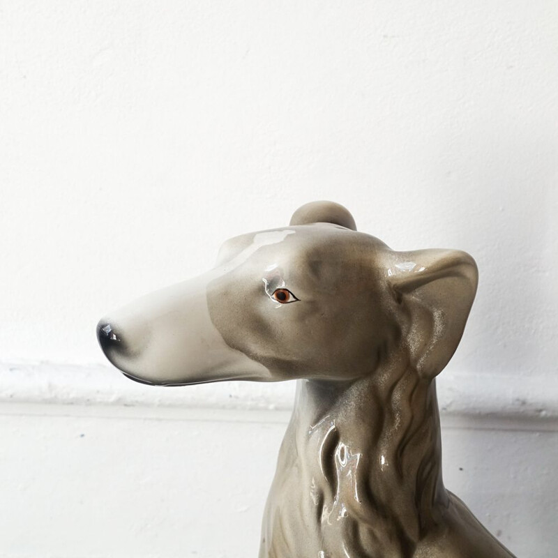 Vintage Ceramic Dog Sculpture, Portuguese 1970s