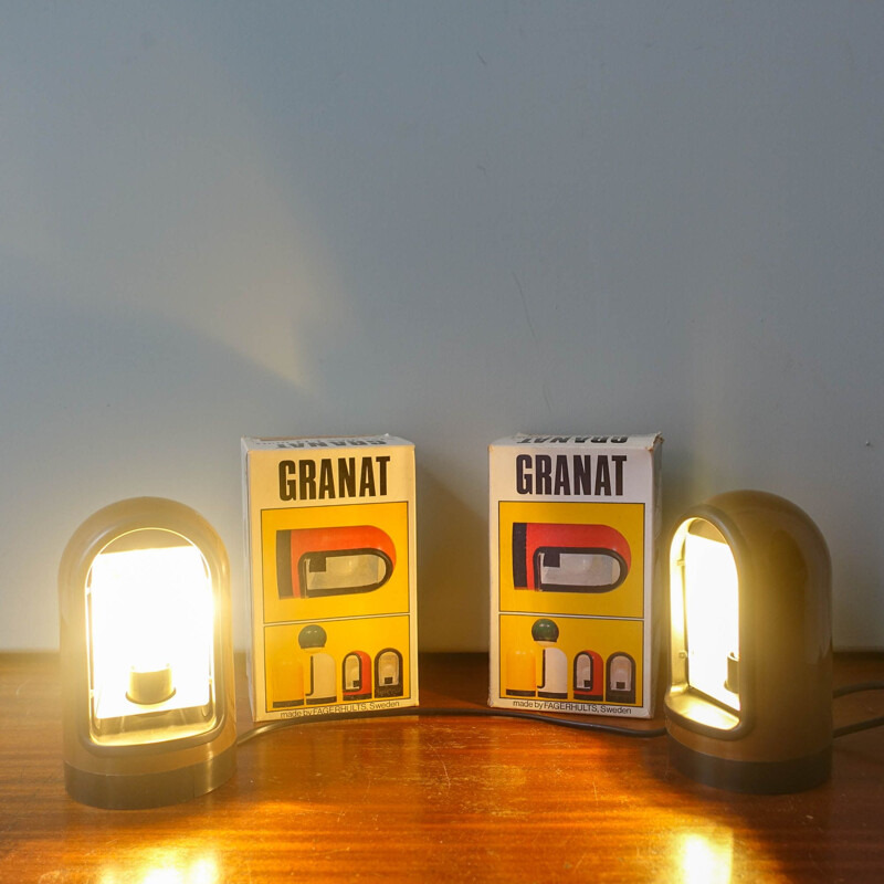 Pair of vintage Wall Lamps Model Granat by Fagerhult, Sweden 1970s