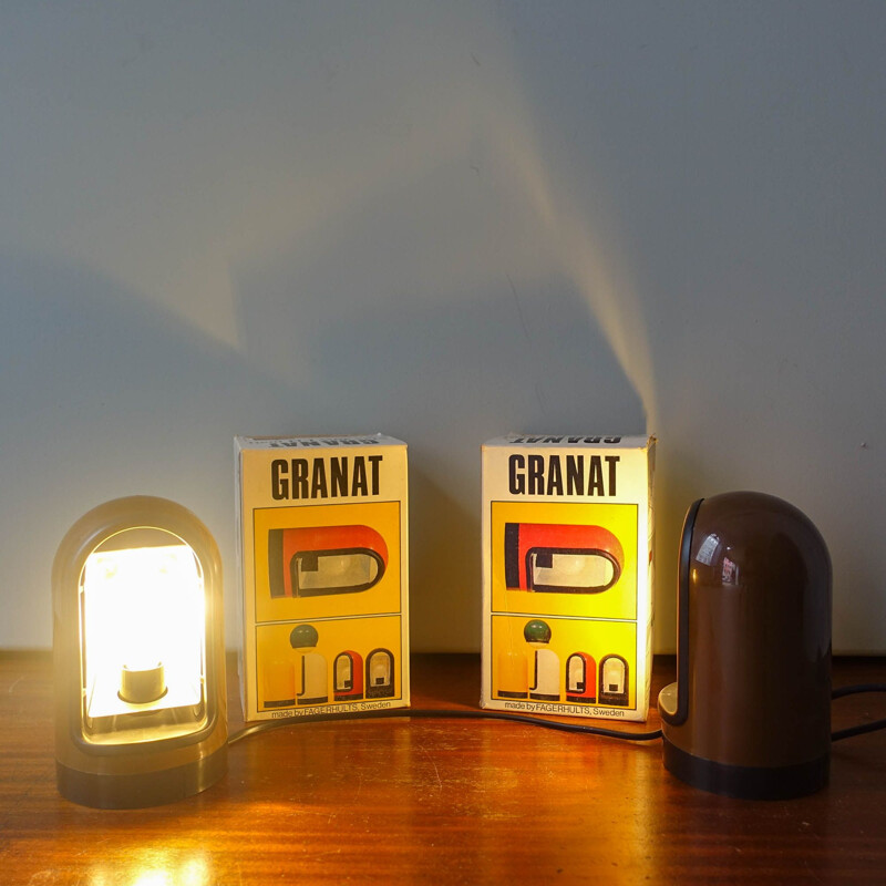 Pair of vintage Wall Lamps Model Granat by Fagerhult, Sweden 1970s