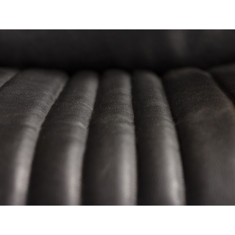 Vintage black leatherette office armchair 1960s
