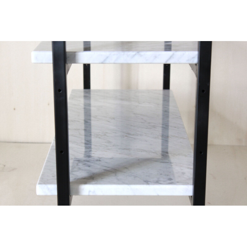 Vintage shelf with Carrara marble shelves 1960s