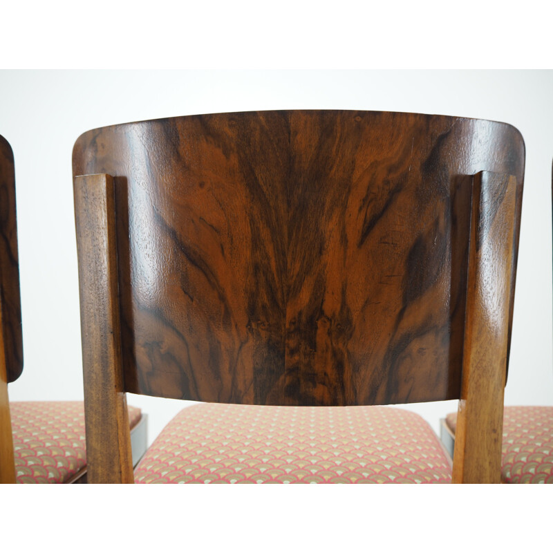 Set of 4 vintage Art Deco Dining Chairs, Czechoslovakia 1930s
