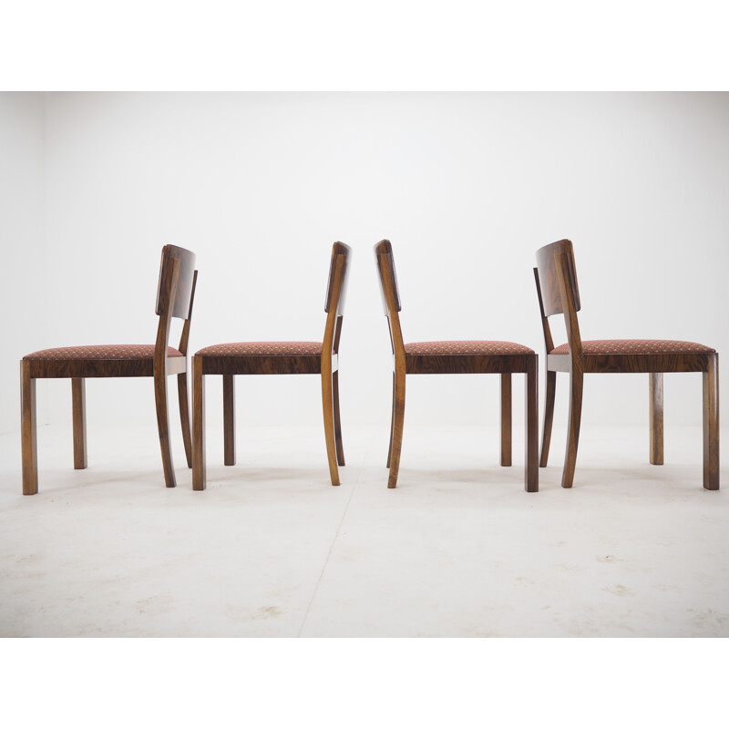 Set of 4 vintage Art Deco Dining Chairs, Czechoslovakia 1930s