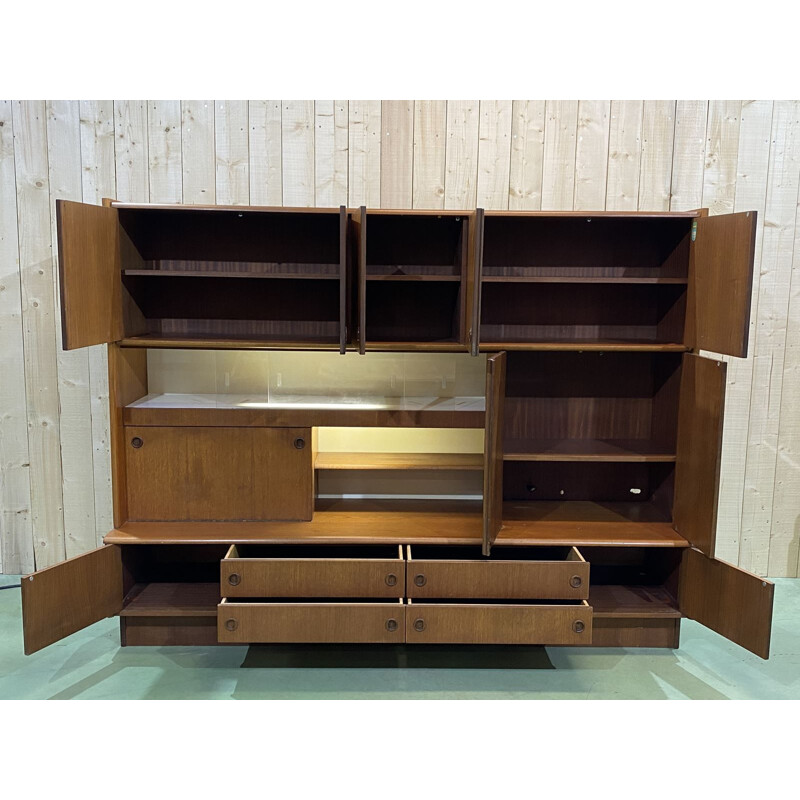 Vintage teak bar enfilade, France 1969