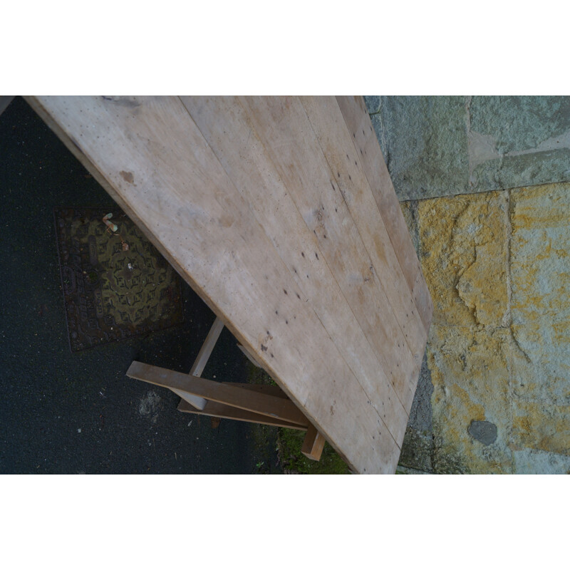 Vintage solid wood work table 1950s