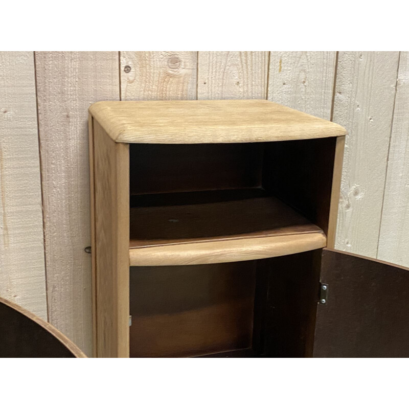 Pair of vintage bedside tables in blond oak 1960s