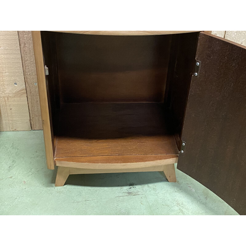 Pair of vintage bedside tables in blond oak 1960s