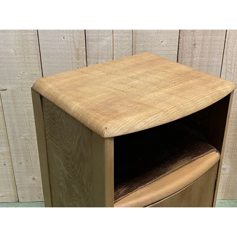 Pair of vintage bedside tables in blond oak 1960s