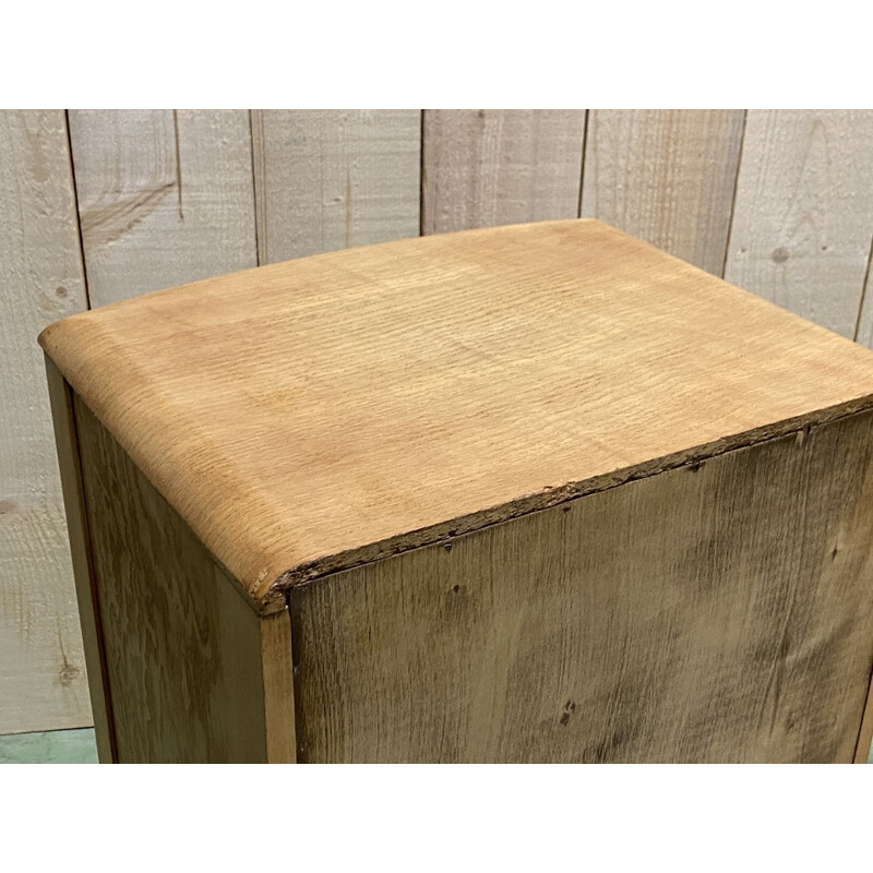 Pair of vintage bedside tables in blond oak 1960s