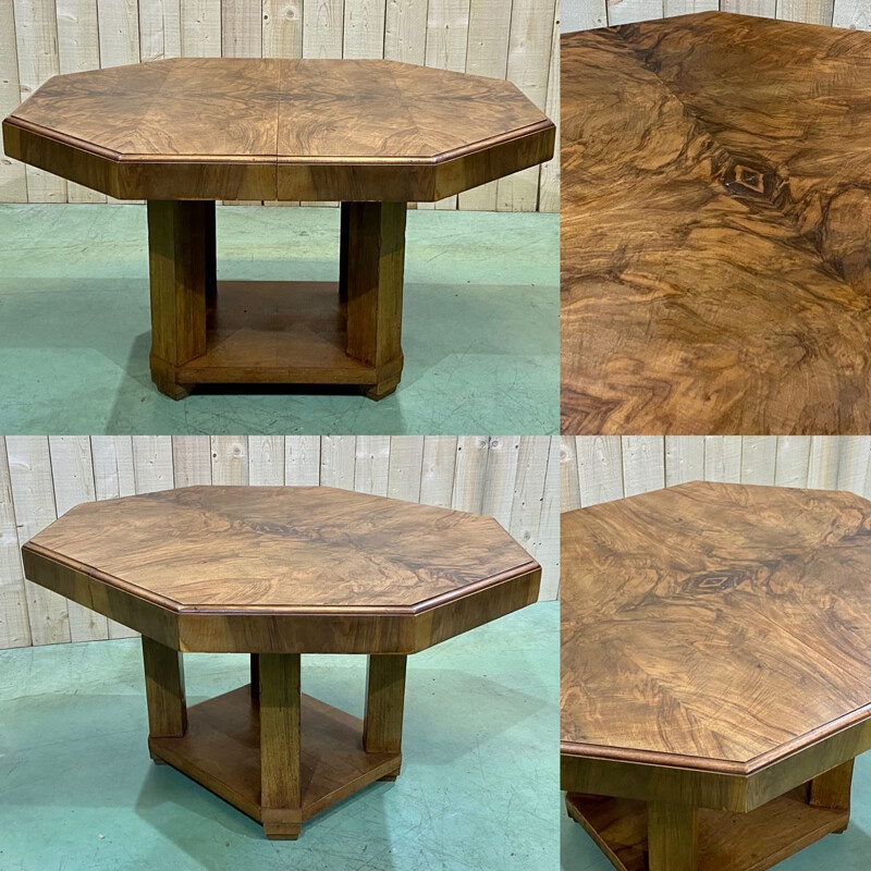 Vintage Art Deco walnut table 1930s