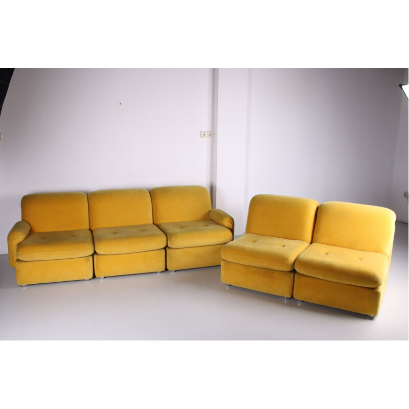 Vintage corn yellow modular sofa 1960s