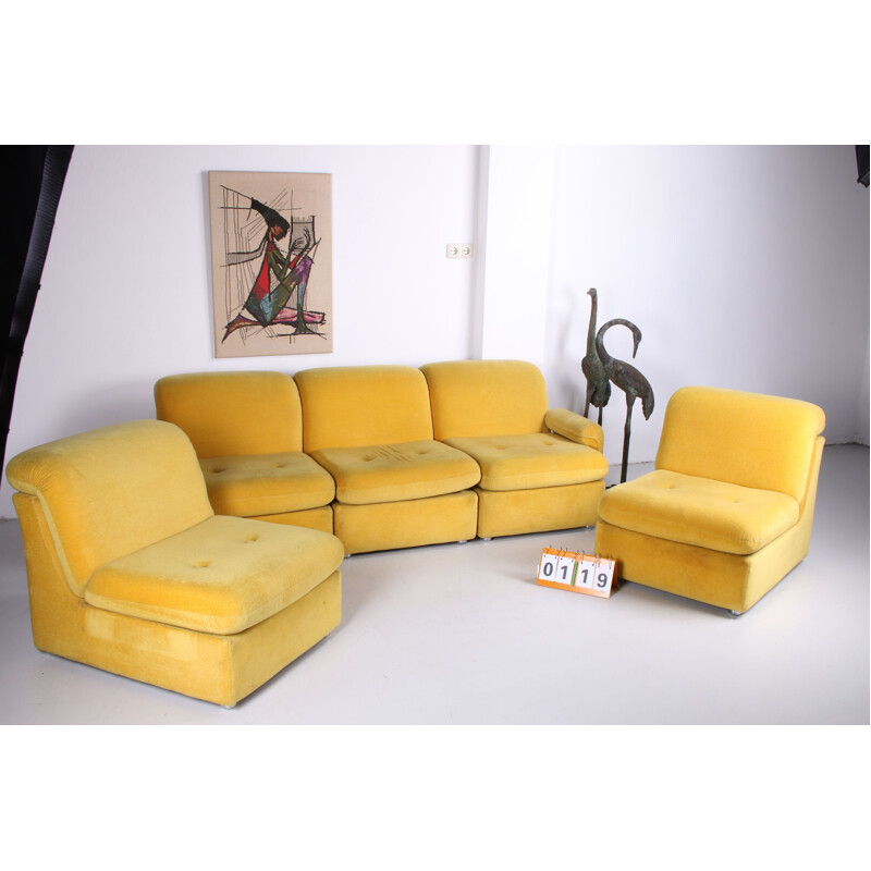 Vintage corn yellow modular sofa 1960s