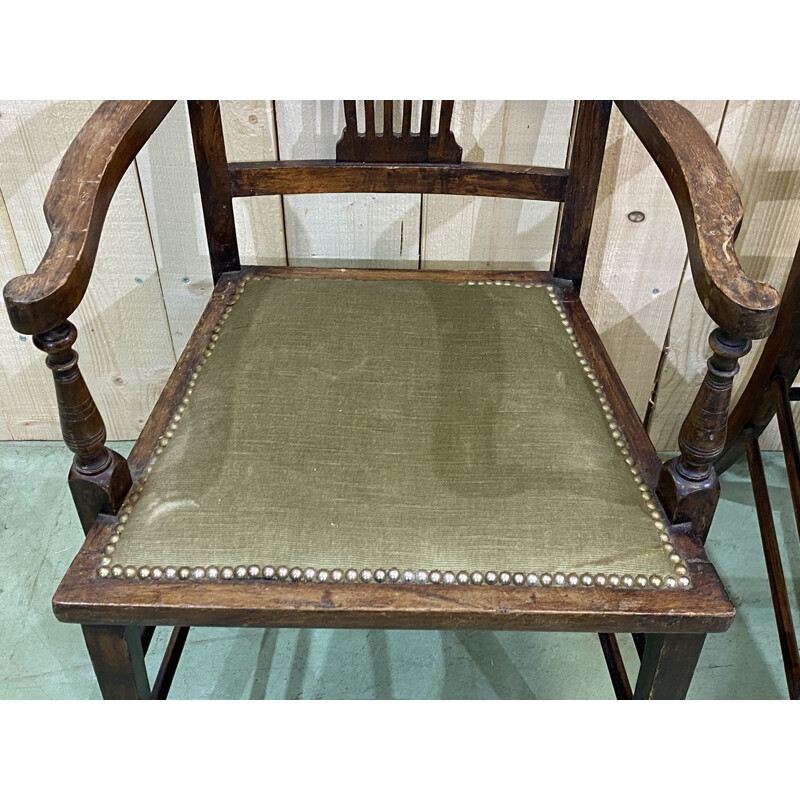 Pair of vintage beechwood armchairs, English 1930s