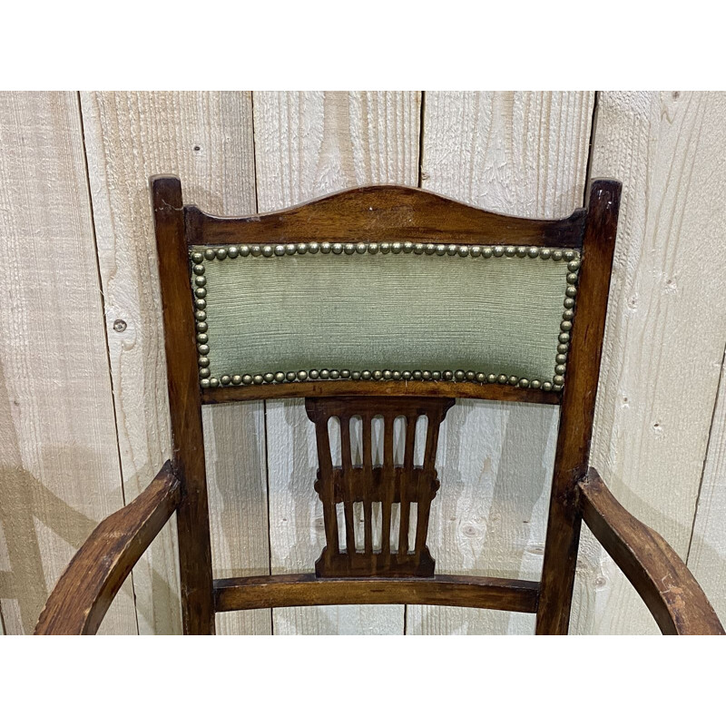 Pair of vintage beechwood armchairs, English 1930s