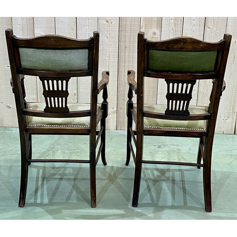 Paar vintage beukenhouten fauteuils, Engels 1930