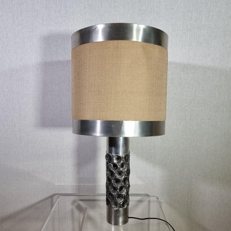 Vintage aluminium lamp by Willy Luyckx for Aluclair 1970s