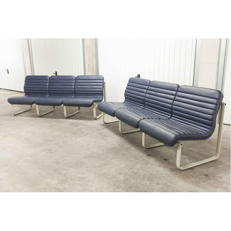 Set of 6 vintage modular armchairs Albert Stohl for Giroflex AG 1980s