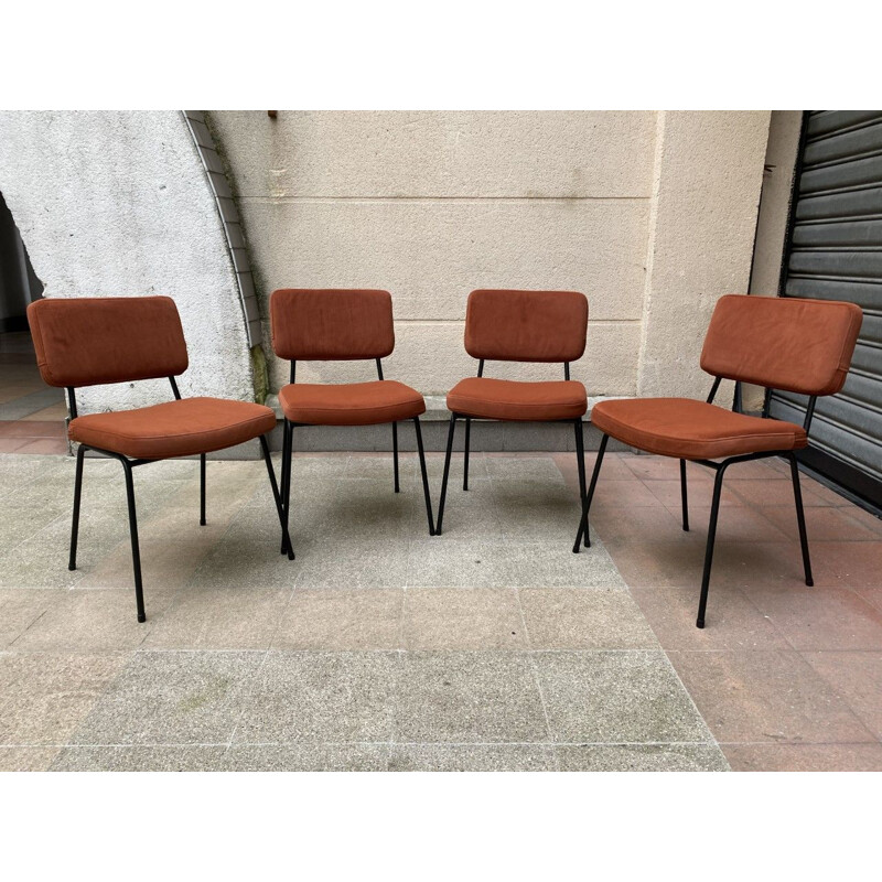 Set of 4 vintage chairs by André Simard 1960s