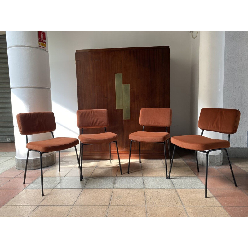 Set of 4 vintage chairs by André Simard 1960s