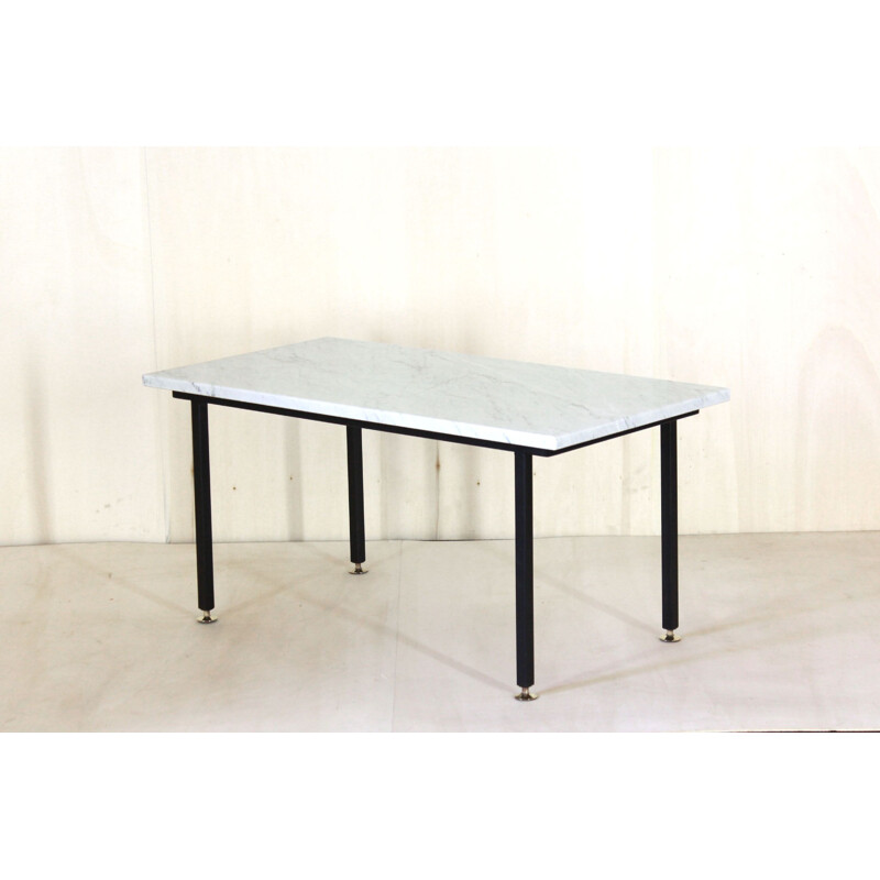 Vintage coffee table with Carrara marble top 1960s