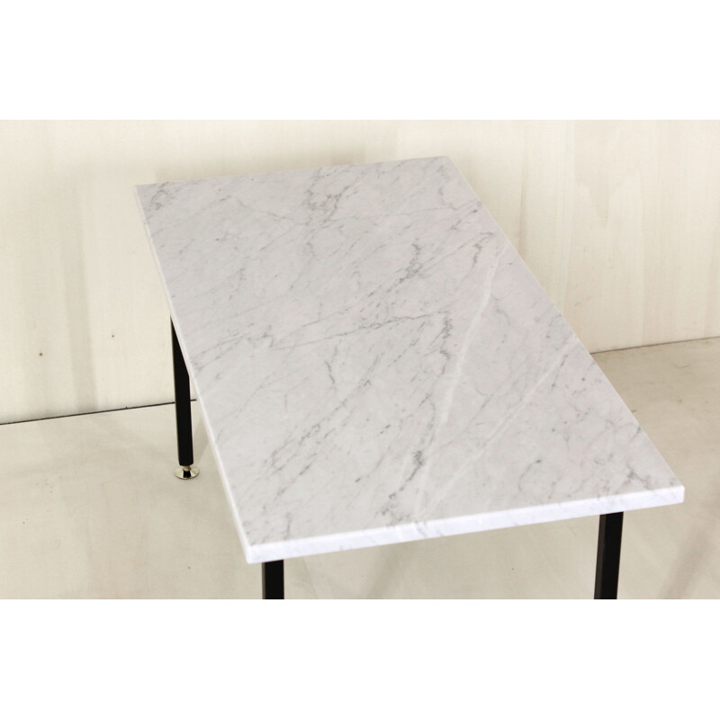 Vintage coffee table with Carrara marble top 1960s