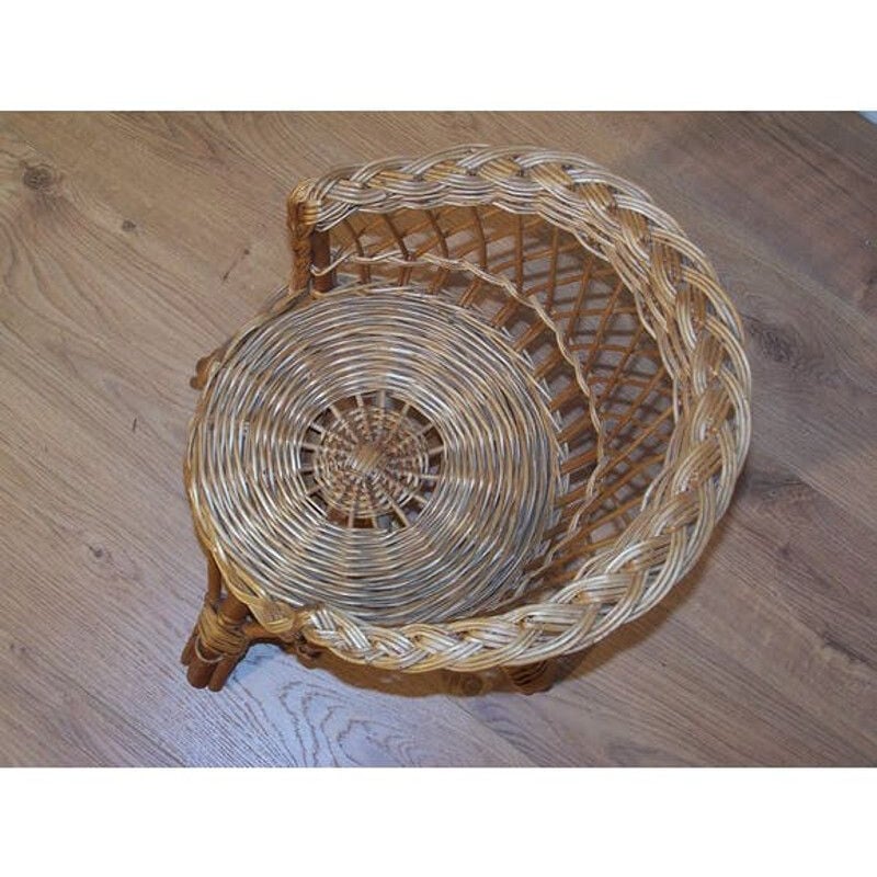 Vintage wicker armchair child 1960s