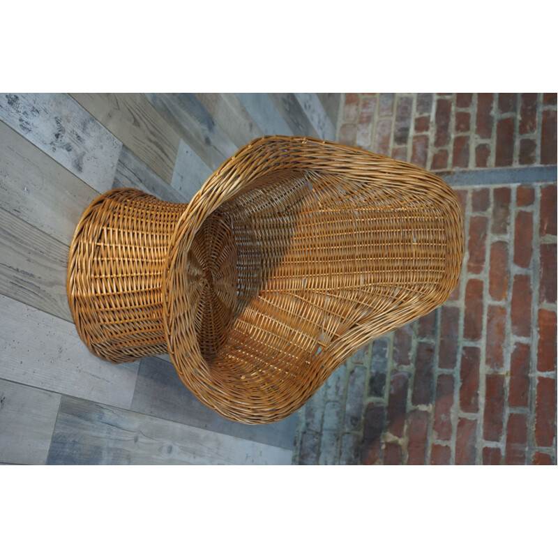 Vintage children's wicker basket armchair by Wim Den Boonpour Rohe 1960s