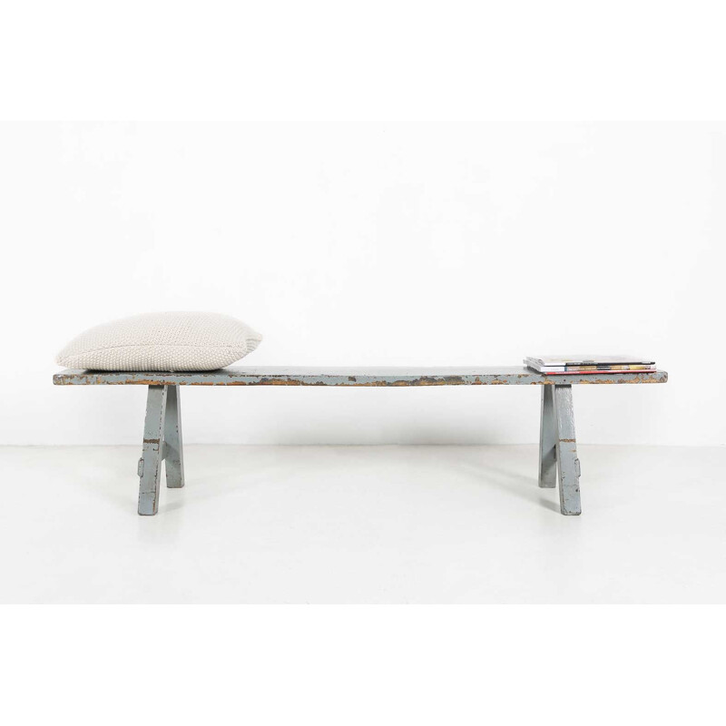 Vintage bench industrial grey 1920